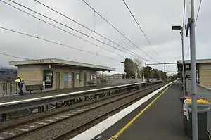 southbound view from Victoria park platform 2 facing towards platform 1