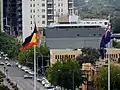 The Aboriginal and National flag's in the square, 2017