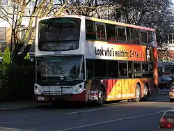 Image 12An Alexander Dennis Enviro500 equipped with bike rack, servicing Victoria, British Columbia, Canada. (from Double-decker bus)