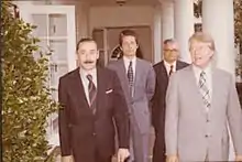 Image 16Argentine junta leader Jorge Rafael Videla meeting U.S. President Jimmy Carter in September 1977 (from History of Argentina)