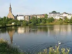 Vielsalm, reflected in the lake