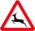 A sign for wild animals. Germany, Poland, Latvia, Spain and Turkey use a very similar sign.