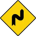 Double curve, first to right