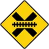 Vienna Convention sign (diamond, used in most Latin American countries except Argentina and formerly used in Ireland for railway crossings without gates and lights)