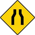 Road narrows