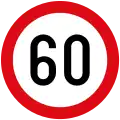 Maximum speed limit (60 km/h)