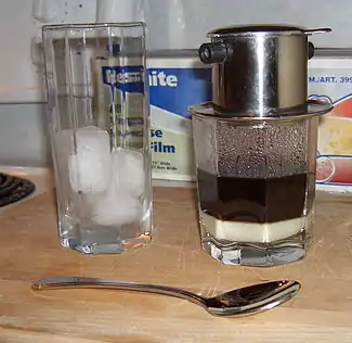 Preparation of Vietnamese iced coffee