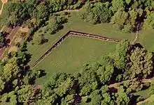 Aerial view of the Vietnam Veterans Memorial