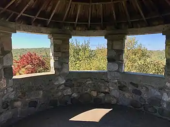 A view from the tower's windows in autumn.