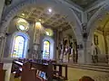 A closer view of the altar with the massive overhead arches