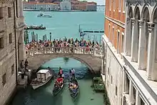 The bridge in front of the Bridge of Sighs. Picture taken from the Bridge of Sighs.