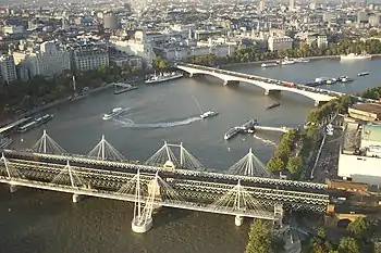 Image 30Rail, road and river traffic, seen from the London Eye.