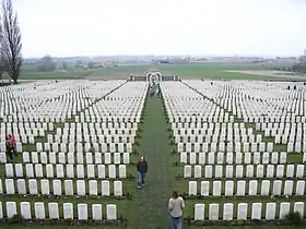 A CWGC cemetery from the First World War: Tyne Cot in the Ypres Salient