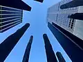 View of the sky from between the pillars