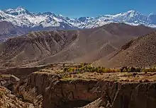 Gyakar village across the gorge