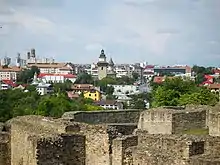 Downtown Suceava, as seen from the medieval Seat Fortress (August 2009)