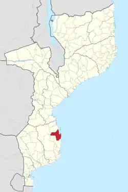 Vilanculos District on the map of Mozambique