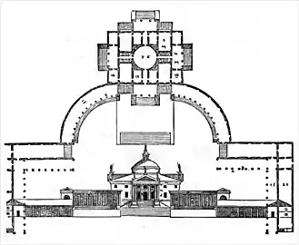 Projected Villa Trissino: woodcut from I quattro libri dell'architettura by Palladio (1570)