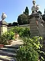 Climbing through the garden, visitors saw busts of the Medici dynasty in Roman costume.