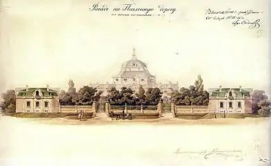 Monighetti's plan for the Yusupov Villa (1856)