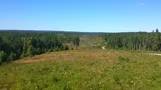 View of Villingsberg's shooting range seen from the shooting area at Berga