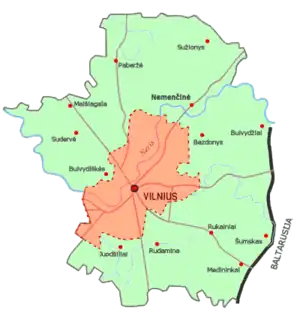 Vilnius district, largest settlements