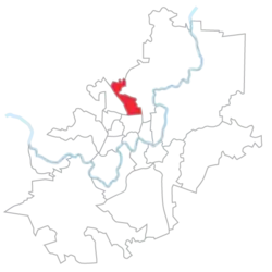 Location of Fabijoniškės eldership within Vilnius