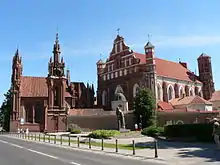 Image 88St. Anne's Church and the church of the Bernardine Monastery in Vilnius. Two examples of Gothic architecture. (from Grand Duchy of Lithuania)