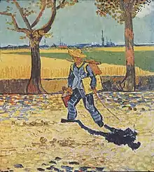 Vincent van Gogh, 1888, The Painter on His Way to Work. Listed as "missing" on Monuments Men Foundation 'Most Wanted' website. Property of Kulturhistorisches Museum in Magdeburg, Germany (formerly the Kaiser-Friedrich Museum).