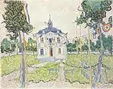 The Town Hall at Auvers (July 1890). Private collection.