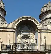 Virgin of the Angels on the inner facade of Palmas Gate