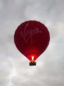 Flight: A Virgin hot air balloon flying over Cambridge