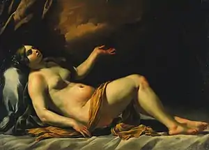 The Blanton Danaë before the restoration that uncovered the putto and Jupiter.