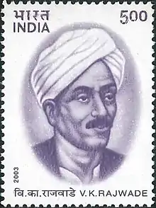 V.K. Rajwade on 2003 stamp of India