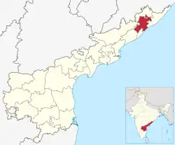 Location of Vizianagaram district