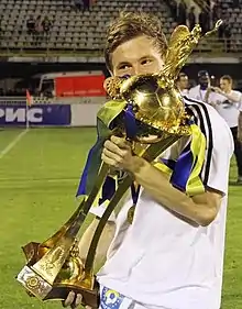 Kalytvyntsev with the Ukrainian Cup in the season 2013–14