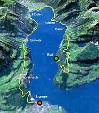 The Swiss Path. North is at bottom.