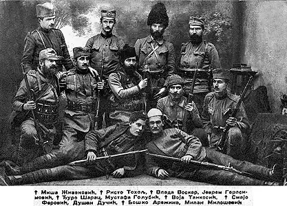 Tankosić with the best fighters of his unit during the Balkan Wars.