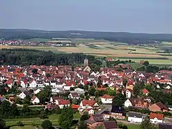 July 2009 view from the castle Kugelsburg [de] on the town Volkmarsen