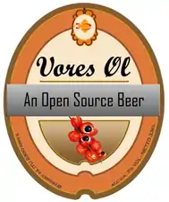 Original Free Beer 1.0 label "Vores øl" (2004)