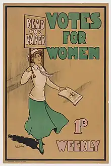 Votes for Women poster (1903 onwards) by Hilda Dallas