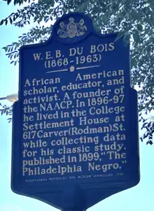 W.E.B DuBois historical maker in Philadelphia