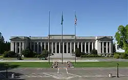 Entrance to the Temple of Justice, facing the Legislative Building.