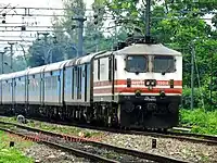 WAP-5 from Ghaziabad Depot pulling Swarn Shatabdi Express train No. 12004 from New Delhi to Lucknow.
