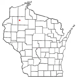 Location of Bass Lake, Sawyer County, Wisconsin