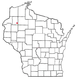 Location of Birchwood (town), Wisconsin