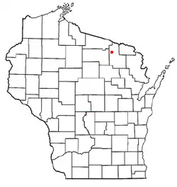 Location of Hiles, Wisconsin