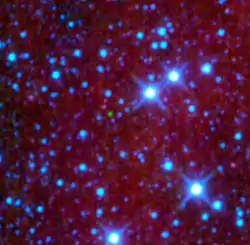 The green dot is WISE 0458+6434, which is thought to consist of two T-class brown dwarfs