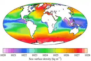 Image 1WOA surface density (from Properties of water)