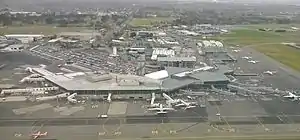 Christchurch Airport, located within Harewood, with other parts of Harewood visible in the background